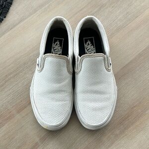 White leather vans. 6.5